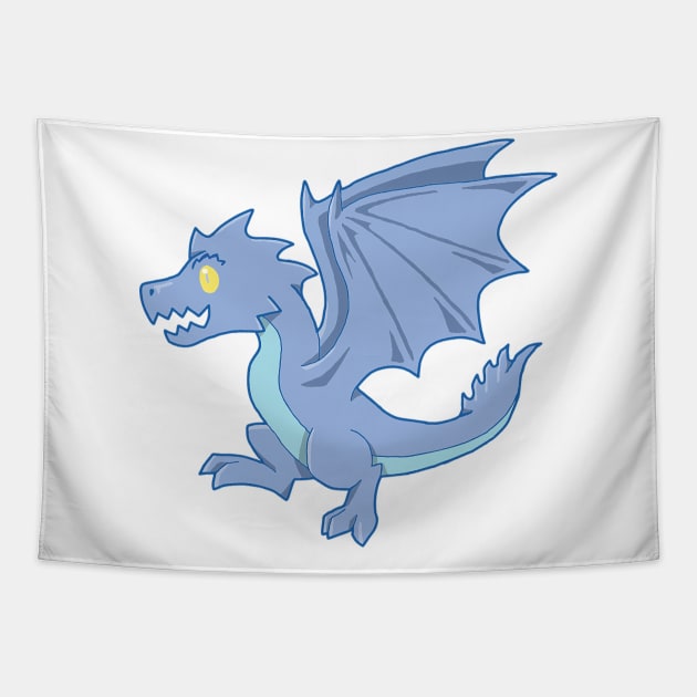 Cute Blue Wyvern Tapestry by SugarDrake