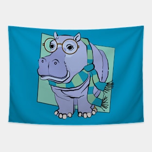 Hippo in Scarf Tapestry