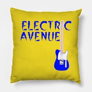 Electric Guitar, Electric Avenue, Blue Guitar Pillow