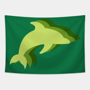 Dolphins Shades of Green Tapestry