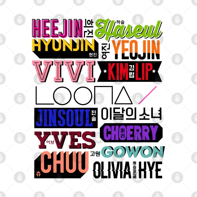 LOONA FONT COLLAGE by skeletonvenus