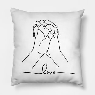 Love Hand Gesture, Couple, Relationship Pillow