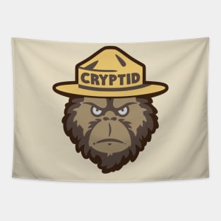 Bigfoot With Cryptid Park Ranger Hat Tapestry