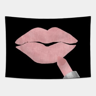 Pink Lipstick Kiss Tapestry