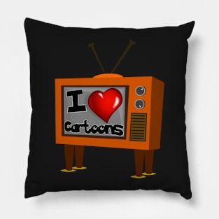 I Love Cartoons Pillow