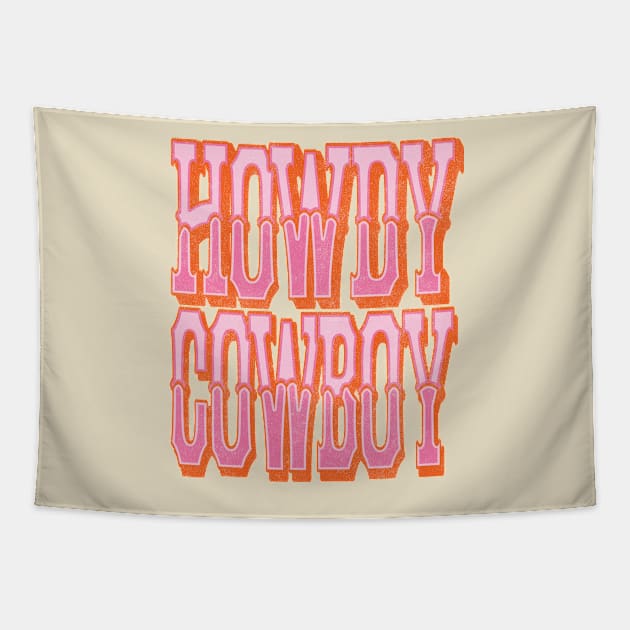 Vintage Howdy Cowboy Country Cowgirl Tapestry by bigraydesigns