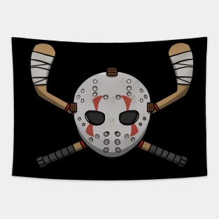 Hockey crew Jolly Roger pirate flag (no caption) Tapestry