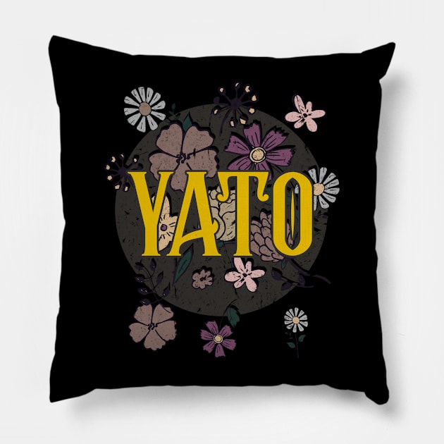 Aesthetic Proud Name Yato Flowers Anime Retro Styles Pillow by Kisos Thass