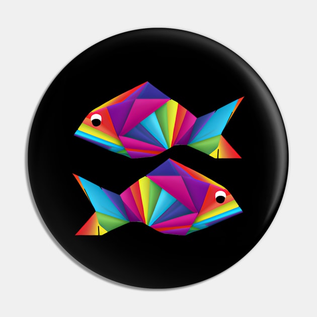 Geometric Fish abstract colorful rainbow color scheme origami style Pin by GraphGeek