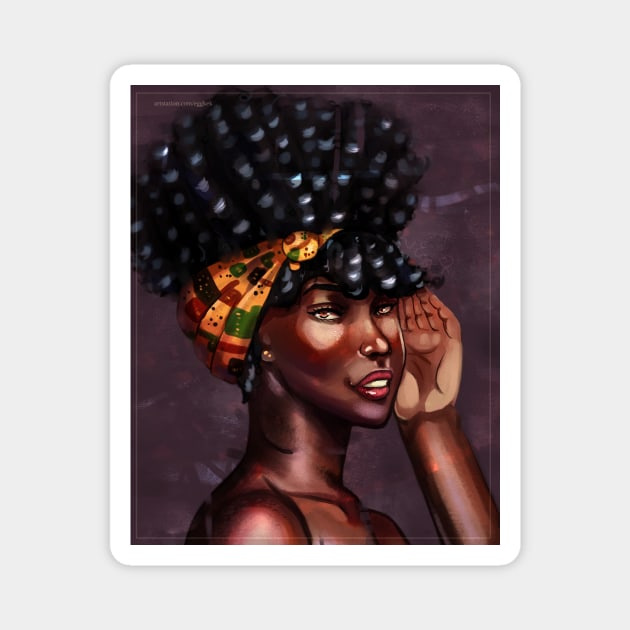 Powerful black woman (yanjusofine inspired) Magnet by Egg Kek