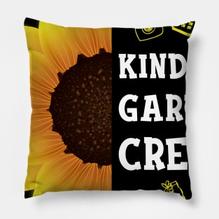 Kindergarten Crew Shirt First Day Preschool Back to School Sunflower Gift Pillow