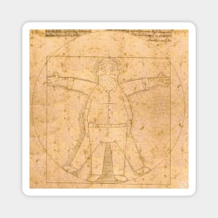 Burgers Painting Vitruvian Teddy Magnet