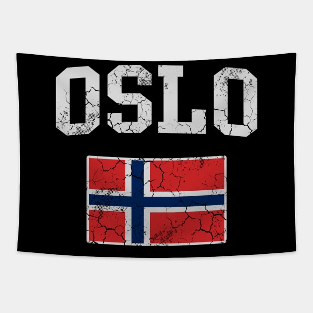 Oslo Norway Flag Norwegian Norge Tapestry by E