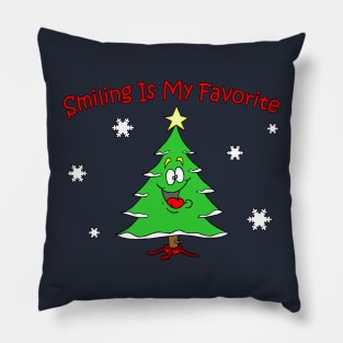 Smiling is My Favorite Christmas Tree Pillow