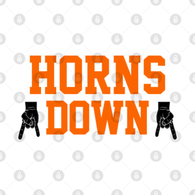 Horns Down White/Orange/Black Horns Down TShirt TeePublic