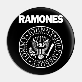 white design of ramones Pin