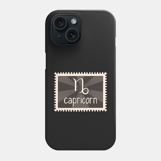 Capricorn Zodiac Sign Stamp Phone Case by SRSigs