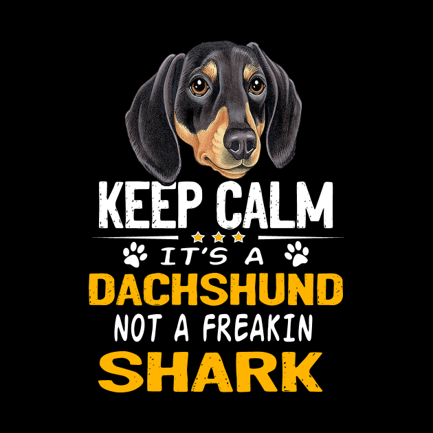 Keep Calm It's A Dachshund Not A Freakin Shark by Drakes