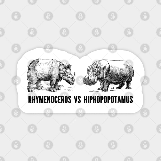 Flight of the Conchords rhymenoceros VS hiphopopotamus Magnet by Teessential