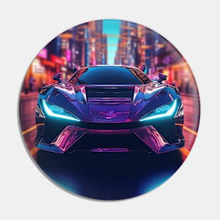 Asian Neon City Sports Car Pin