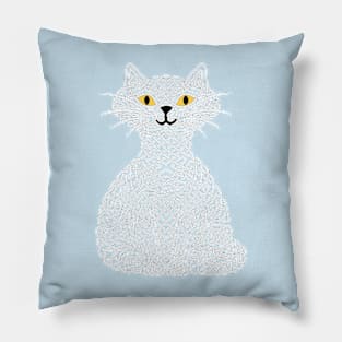 Knotty cat - White Pillow