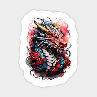 Red Blue Dragon Magnet