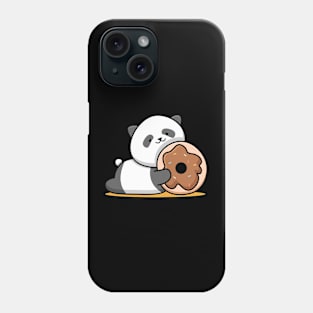 panda with doughnut Phone Case