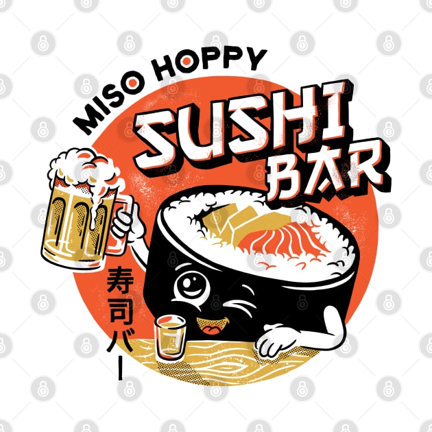 Sushi Bar - white tee by CPdesign