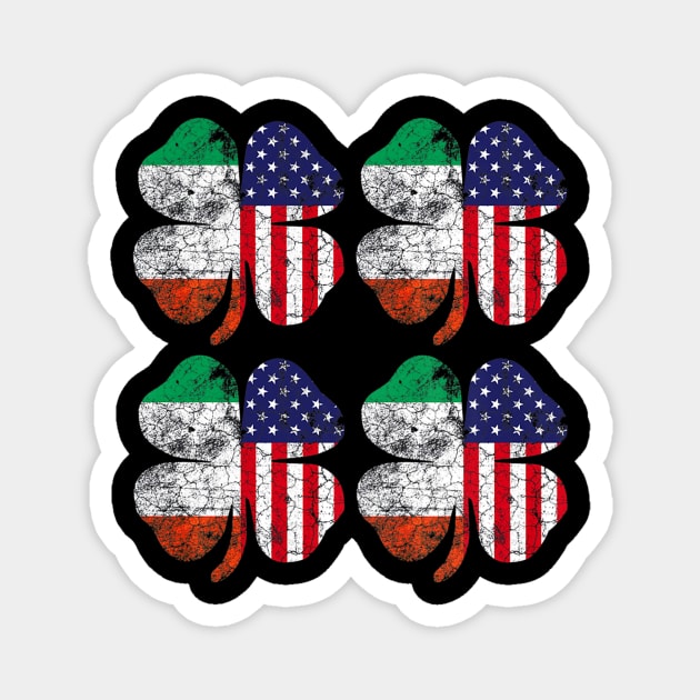 Four Irish American Flag Ireland Shamrock St Patrick Day Magnet by dashawncannonuzf