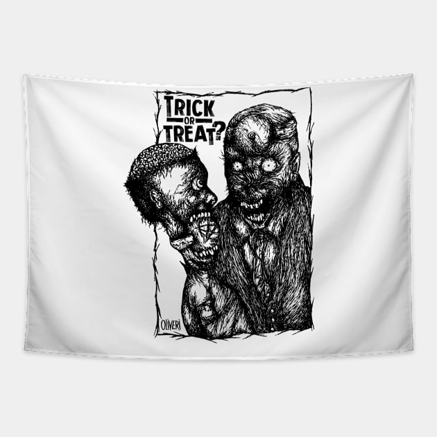 Trick or treat Tapestry by peteoliveriart