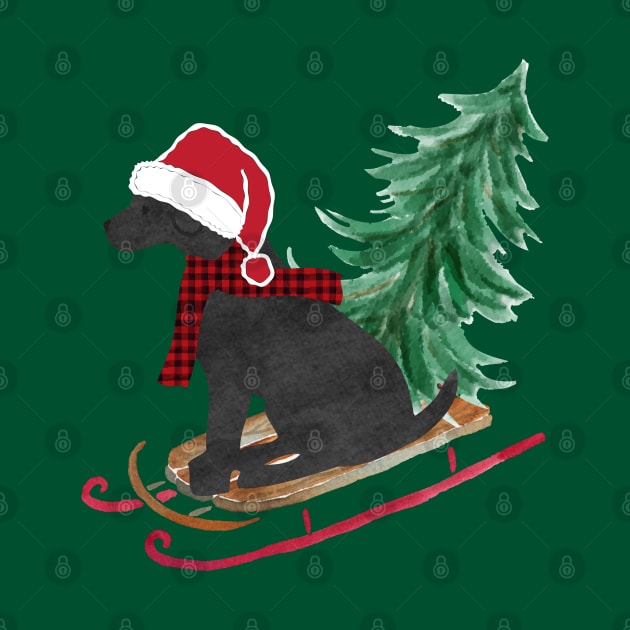 Black Lab Christmas Sled by EMR_Designs