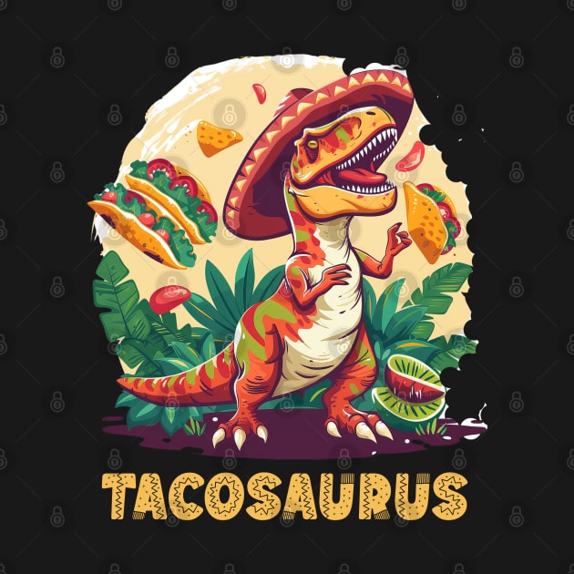 Tacosaurus Funny Tacos Tuesday T-rex Holding Taco Dinosaur For Cinco De Mayo by familycuteycom