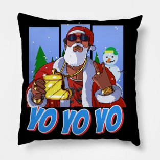 Black Santa Claus Gangster Christmas Pillow