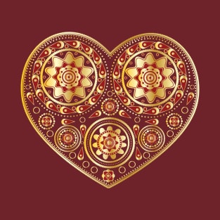 Gold ornamental heart T-Shirt