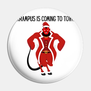 Krampus is Coming Pin