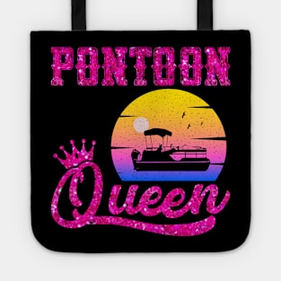 Pontoon Queen Vintage Funny Pontoon Boat Lover Girls Tote