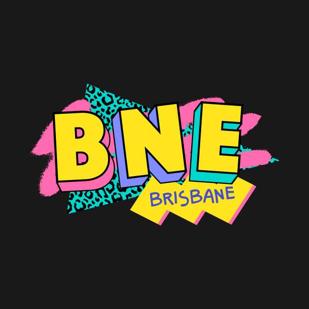 Brisbane, Australia Retro 90s Logo by SLAG_Creative