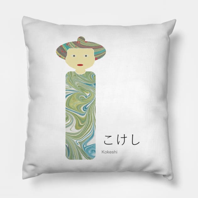 Marbled Kokeshi Doll Pillow by MarbleCloud