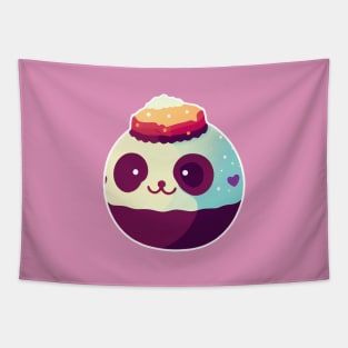 Adorable panda cake Tapestry