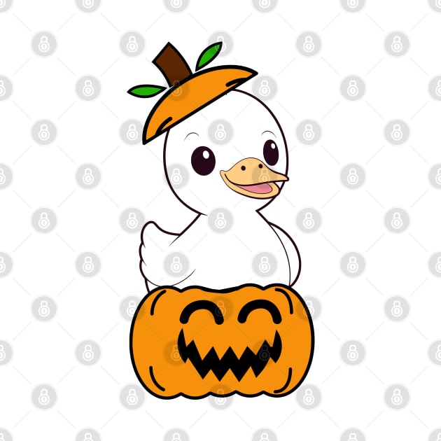 Cute Fat duck is in a pumpkin by Pet Station