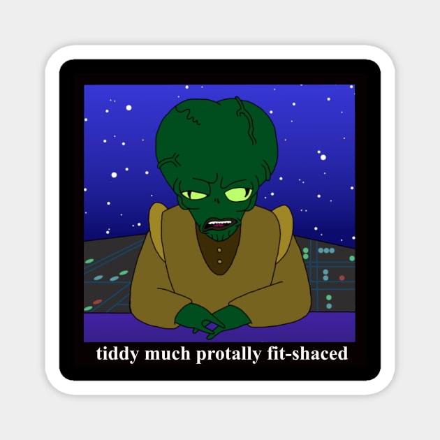 Drunken Alien News Anchor Magnet by CassiTees