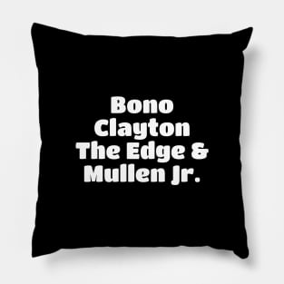 U2 Band Member White Type Pillow