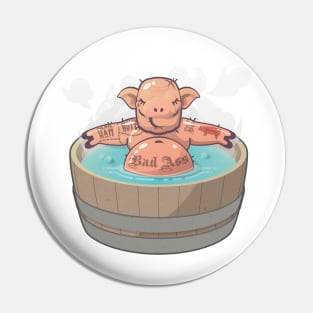 Tattooed Vector Bath Pig Pin