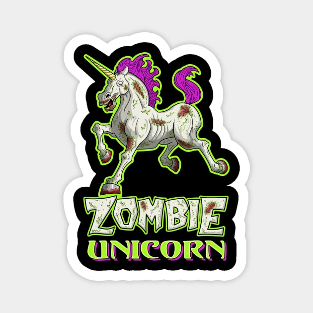 Zombie Unicorn Magnet by ArtistXero