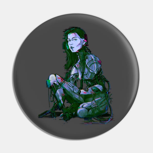 cyberpunk lady Pin by Kotolevskiy