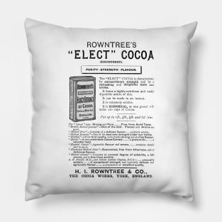 Rowntree's "Elect" Cocoa - 1891 Vintage Advert Pillow