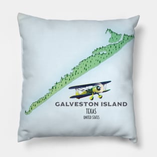 Galveston Island Texas Pillow