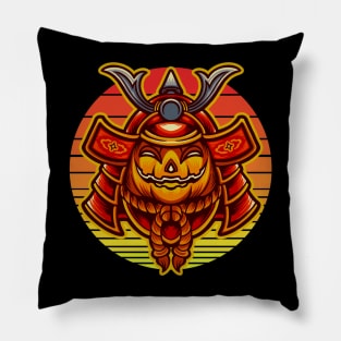 Jack O Lantern Samurai Halloween Pillow