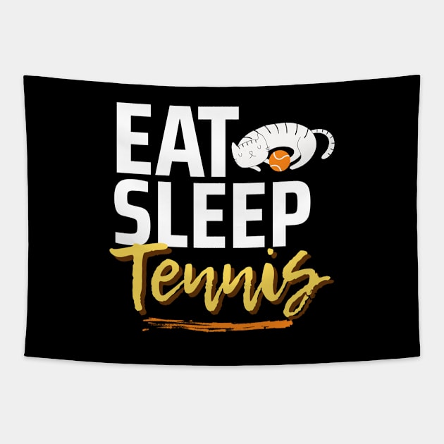 Eat Sleep Tennis Lazy Cat Tapestry by TopTennisMerch