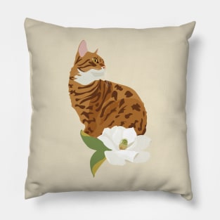 Bengal Cat Illustration Pillow